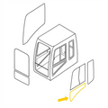 Yanmar VIO80U-1 Door Lower Glass