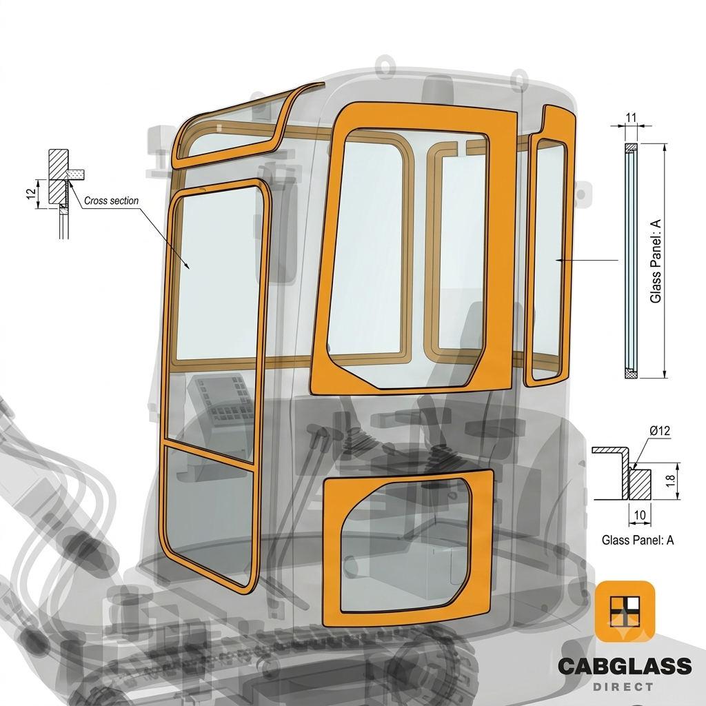 VOLVO EXCAVATOR RIGHTHAND - FIXTURE, RIGHTHAND - FRONT - SLIDER (GREEN)